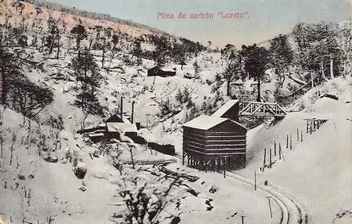 A879 Chile Puntas Arenas Mina de Carbon Loreto Kohlebergwerk Postkarte