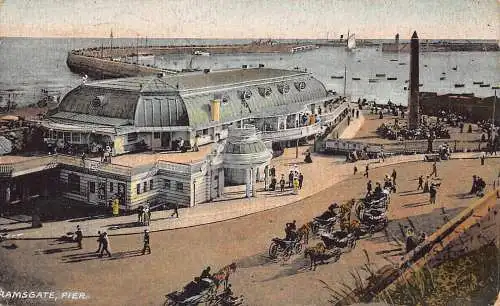 A886 England 1921 Ramsgate Pier Carriages Vintage Postkarte