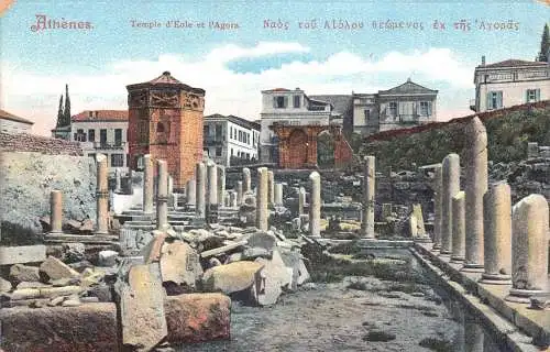 A881 Griechenland Athen Temple d'Eole et l'Agora Athen Vintage Postkarte