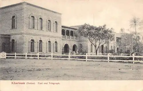 A881 Sudan Khartum Post and Telegraph Vintage Postcard