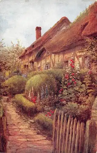 A882 England Anne Hathaway's Cottage Stratford-on-Avon Kunst Vintage Postkarte
