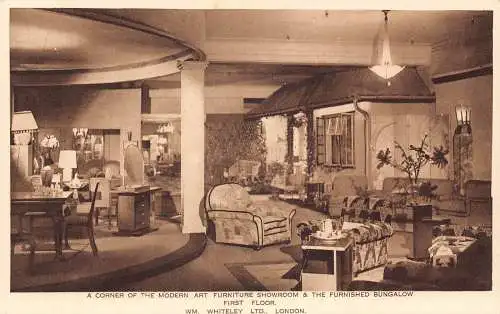 A883 England London Whiteley Ltd Modern Art Furniture Showroom 1. Stock Postkarte