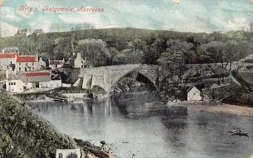 A883 Schottland 1917 Brig o'Balgownie Aberdeen Bridge Vintage Postkarte