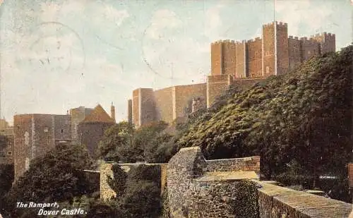 A886 England Dover Castle The Rampart 1908 Vintage Postkarte