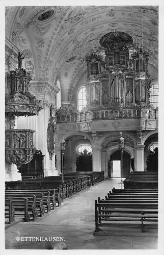 L166 Deutschland Wettenhausen Kirche Innenraum Vintage Postkarte
