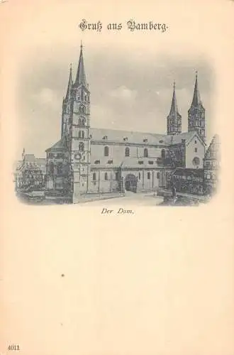 L166 Deutschland Gruss aus Bamberger Dom Vintage Postkarte