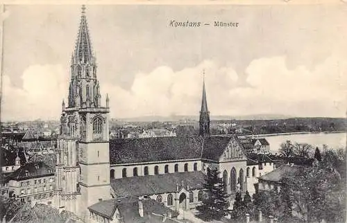 L316 Deutschland Konstanz Münster Dom Vintage Postkarte