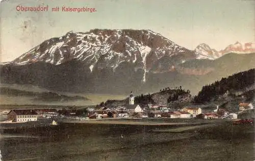 L168 Deutschland 1908 Oberaudorf mit Kaisergebirge alte Postkarte