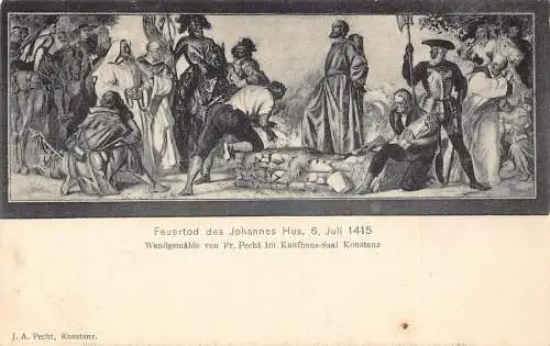 L316 Deutschland Feruertod des Johannes Hus Kaufhaus Saal Konstanz Gemälde Postkarte