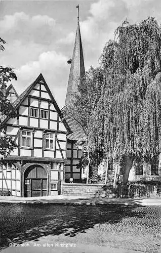 L308 Deutschland Gütersloh Am ALTEN Kirchplatz Vintage Postkarte