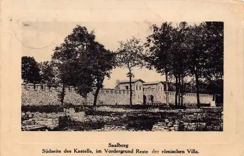L316 Deutschland 1911 Saalburg Südseite des Kastells Vordergrund Reste Postkarte