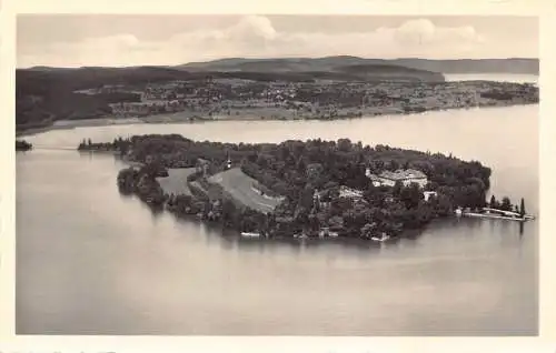 L316 Deutschland Insel Mainau im Bodensee Luftaufnahme von Ost RPPC Postkarte