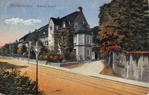 L317 Deutschland Mülheim Ruhr Scloss Schloss Broich Vintage Postkarte