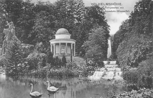 L316 Deutschland Wilhelmshöhe Tempelchen Aquadukt Wasserfall Vintage Postkarte