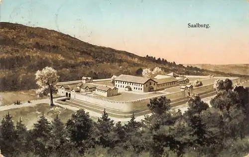 L316 Deutschland 1913 Festung Saalburg Vintage Postkarte