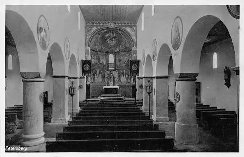 L317 Deutschland Petersberg Kirche Innenraum Vintage Postkarte
