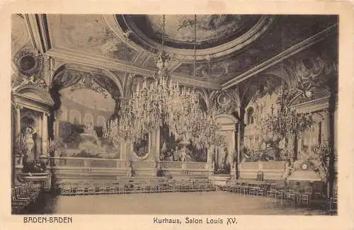 L317 Deutschland 1927 Kurhaus Salon Ludwig XV Baden-Baden alte Postkarte