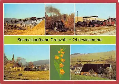 Schmalspurbahn Cranzahl Oberwiesenthal Dampfbahn Viadukt Bahnhöfe Postkarte