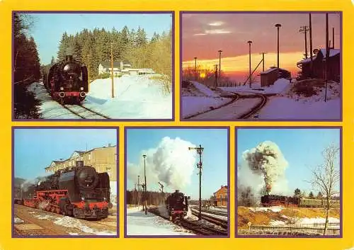 Vogtlandrundfahrt mit Traditionslok Dampflok Mehransicht Postkarte