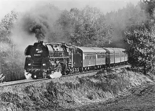 Deutschland Dampflokomotiven im Einsatz Baureihe 01,5 Gera-Saalfeld Eisenbahn Postkarte