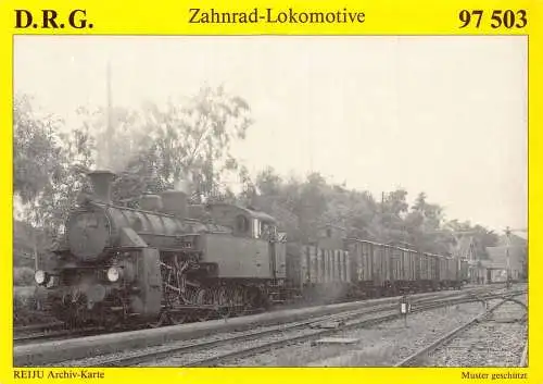 Deutschland Zahnrad Lok Dampflok DRG 97503 Reproduktion Postkarte