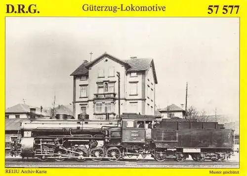 Deutschland Güterzug Lok DRG 57577 in Würzburg Bahnhof Postkarte