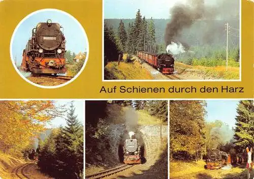 Deutschland 1984 Auf Schienen durch den Harz Dampfbahn Landschaften Postkarte