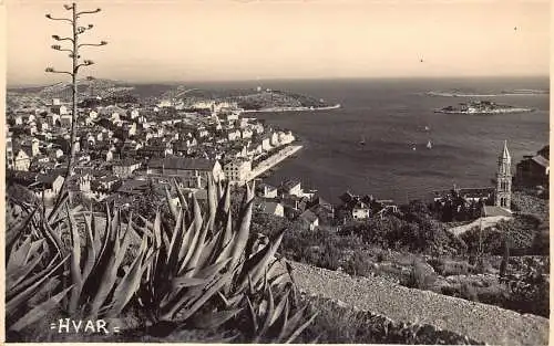 Kroatien Hvar Inseln Gesamtansicht Vintage Postkarte