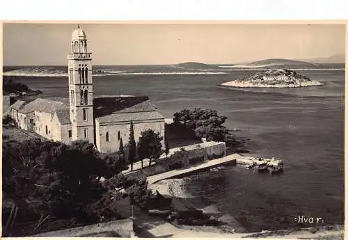 Kroatien Hvar Hafeninsel Vintage Postkarte