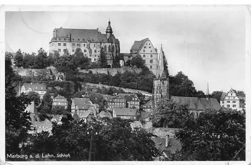 L318 Deutschland Marburg a d Lahn Schloss RPPC Vintage Postkarte