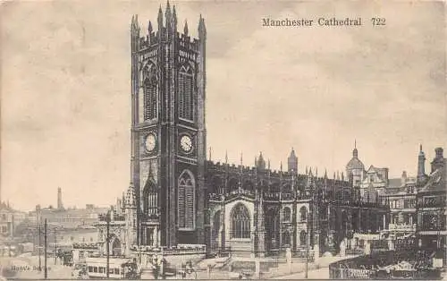 A890 England 1904 Manchester Cathedral Vintage Postkarte