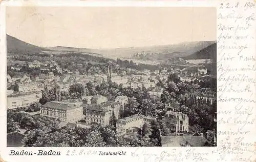 L318 Deutschland 1904 Baden-Baden Gesamtansicht Panorama Vintage Postkarte