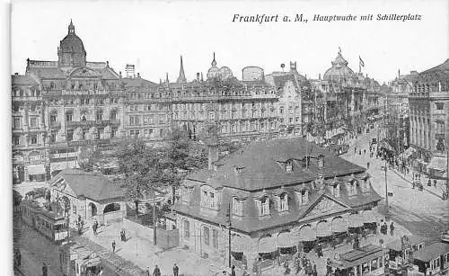 L308 Deutschland Frankfurt A M Hauptwache Schillerplatz Vintage Postkarte