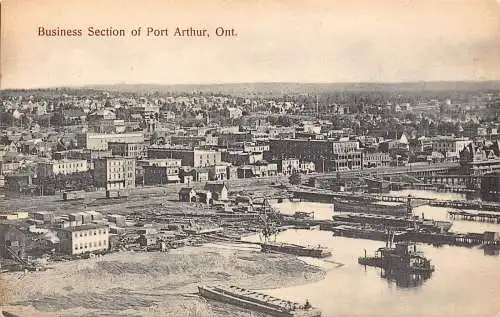 A892 Kanada Geschäftsabschnitt von Port Arthur Ontario Vintage Postkarte