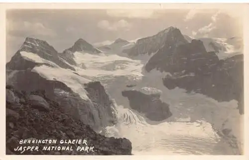 A893 Kanada Bennigton Glacier Jasper Nationalpark RPPC Vintage Postkarte
