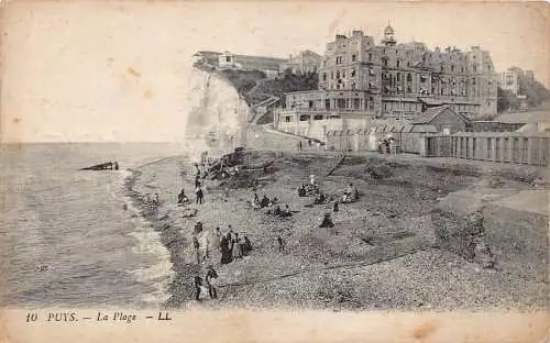 C014 Frankreich, Puys La Plage Vintage Postkarte