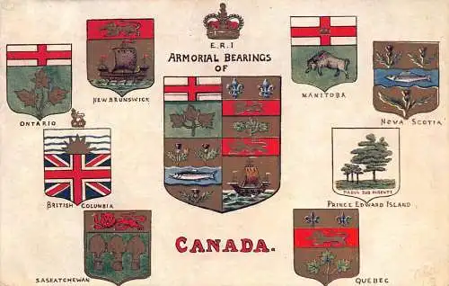 A892 Armorial Bearings of Canada 1908 Wappen Vintage Postkarte