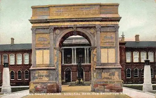 A891 England 1906 Royal Engineers South African Memoiral Arch Brompton Postkarte
