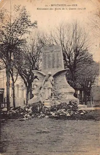 C011 Frankreich, Montreuil sur Mer Monument aux Morts Guerre 1914-18 alte Postkarte