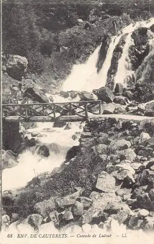 C014 Frankreich, Env. de Cauterets Cascade Lutour Vintage Postkarte