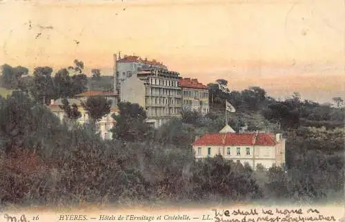 C010 Frankreich, Hyeres Hotels de l'Ermitage et Costebelle 1905 alte Postkarte