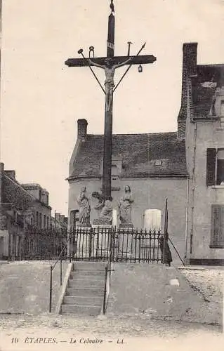 C010 Frankreich, Etaples Le Calvaire Vintage Postkarte