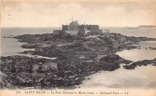 C014 Frankreich, Saint Malo National Fort 1951 Vintage Postkarte