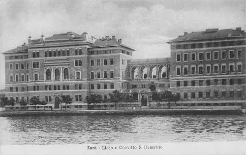 Kroatien Zara Liceo e Convitto S Demetrio Highschool Vintage Postkarte