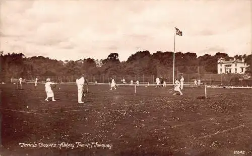 A895 England Tennisplätze Abbey Park Torquay Vintage Postkarte