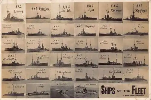 A896 England 1914 Schlachtschiffe der Flotte Multi-View RPPC Postkarte