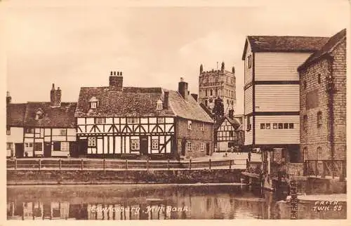 A887 England Tewkesbury Mill Bank Vintage Postkarte