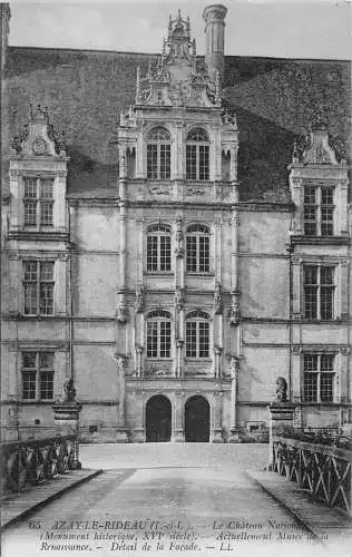 C013 Frankreich, Azay Le Rideau Le Chateau Nationale, Denkmal Vintage Postkarte