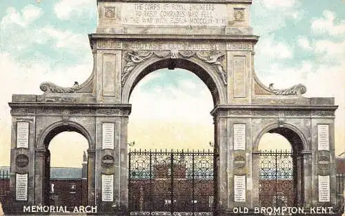A891 England Memorial Arch Old Brompton Kent Postkarte