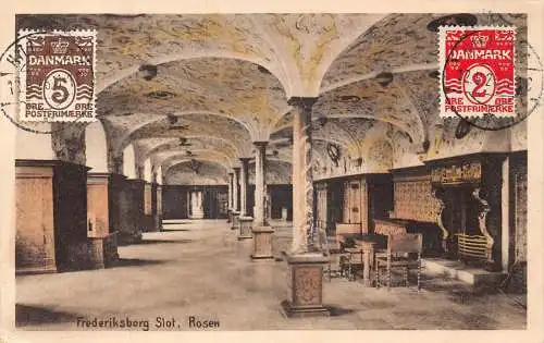 Dänemark 1926 Frederiksborg Slot Rosen Schlosskeller Vintage Postkarte